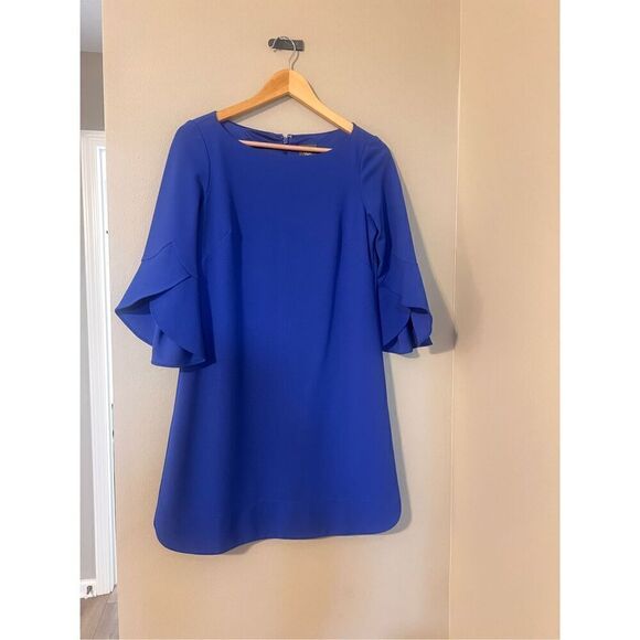 Vince Camuto Women's 4 Tulip Bell Sleeve Mini Dress Royal Blue Cocktail Party - Picture 3 of 9